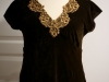 Blouse with lacy neckline